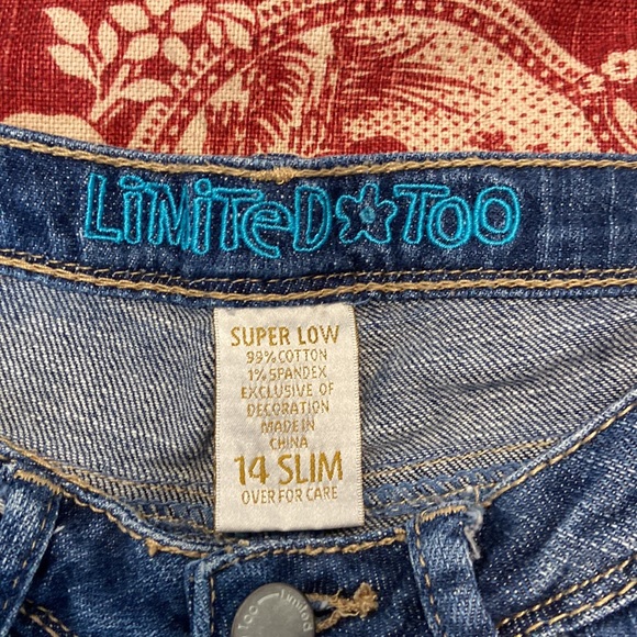 Limited Too super low 14 slim distressed jeans 💕 - Picture 3 of 10